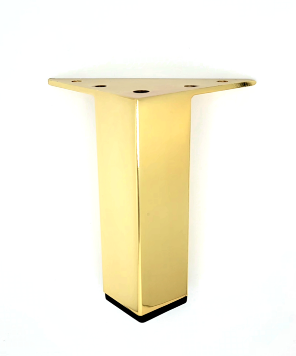 Gold Square Metal Furniture Leg, Polished Brass Finish, 5 "H, 902-5g - Image 4